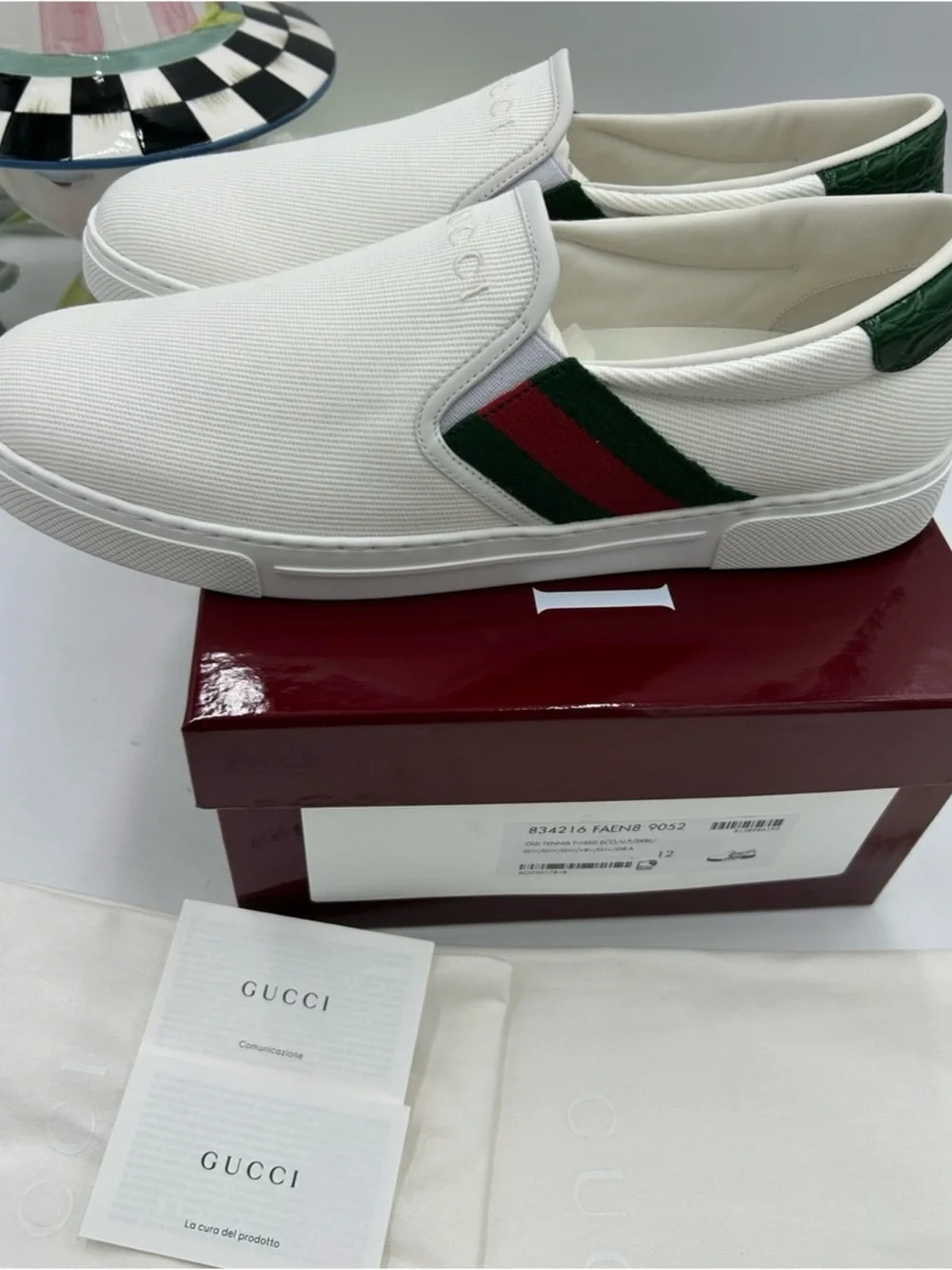 Gucci ace slip on sneaker size 12 fits 13 US made in Italy